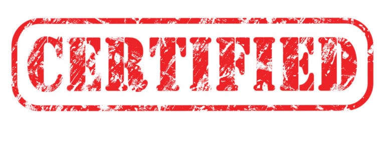 Schriftzug CERTIFIED