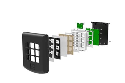 Explosionsdarstellung eines kapazitiven Foliensensors