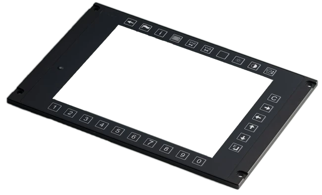 Schwarzes Front Panel mit Tasten