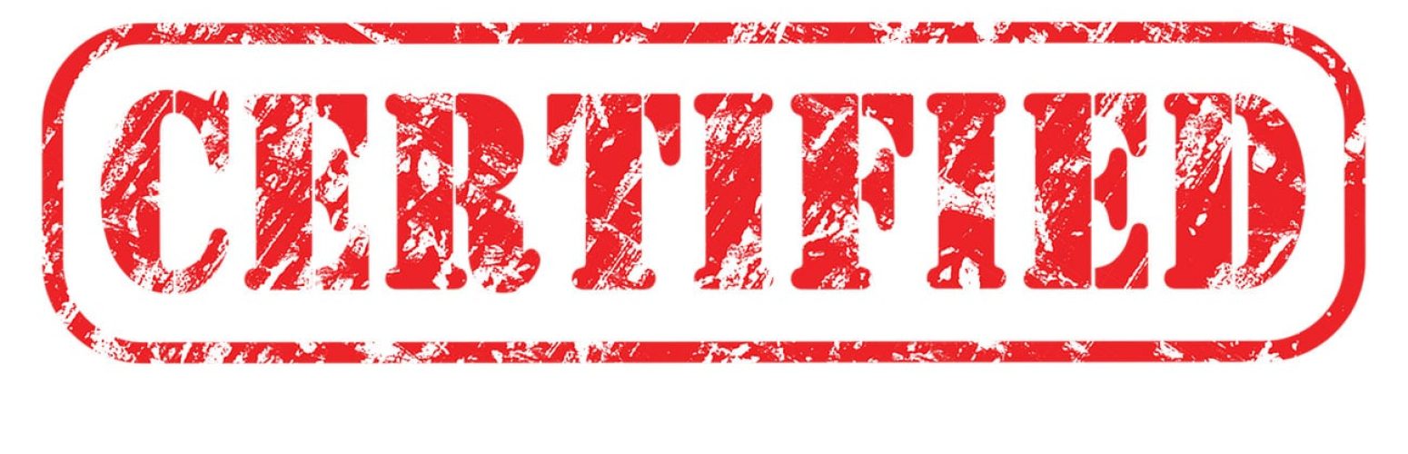 Schriftzug CERTIFIED